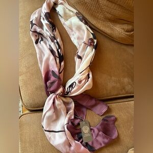 Vince Camuto NWT purple and white silk scarf